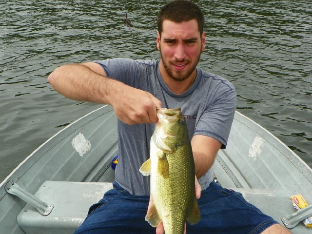 orangeville Bass 5.jpg - Nick with a Largemouth Bass caught at the Orangeville Reservoir.